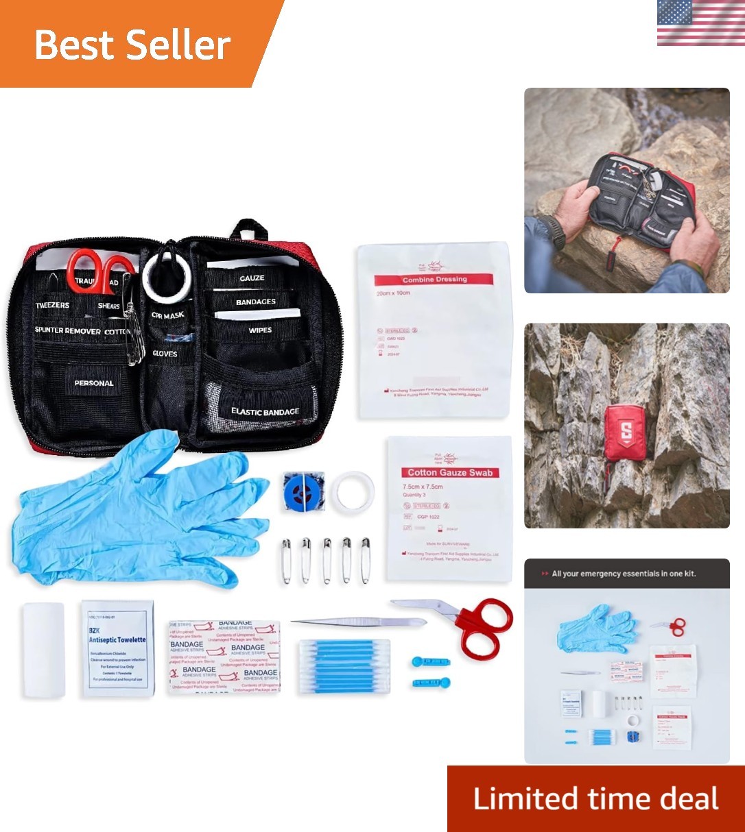 Durable Water-Resistant Medical Kit – 51-Piece Emergency Essentials for Outdoors