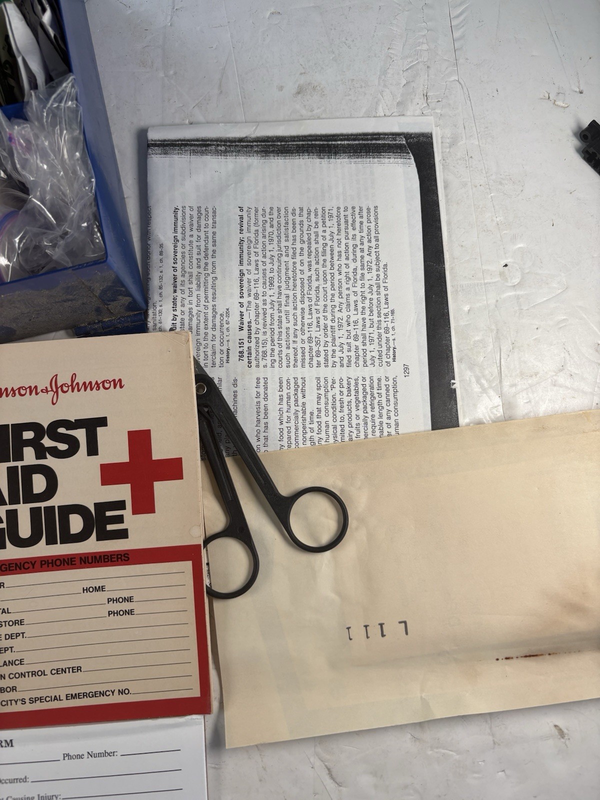 Johnson and Johnson First Aid Kit With Contents