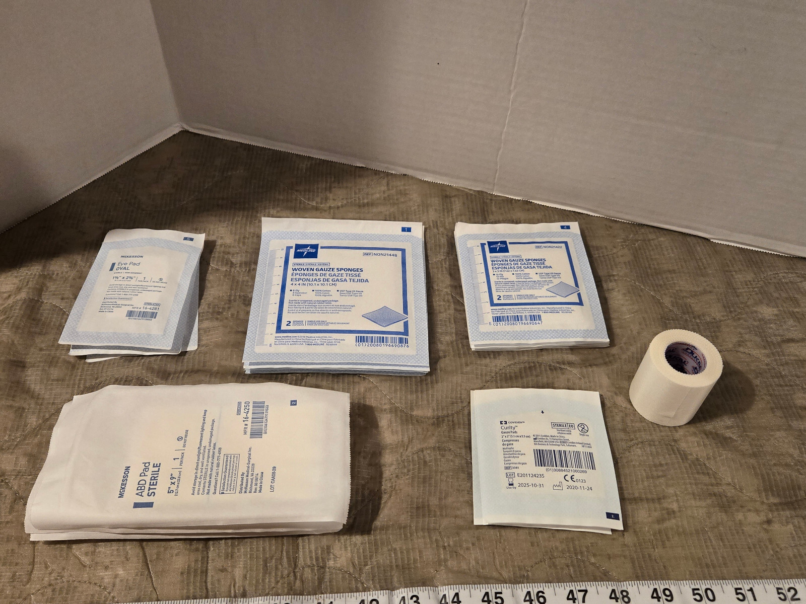 Custom Made First Aid Kit Resupplies. Gauzes, Pads, Tape and more 18 Pieces