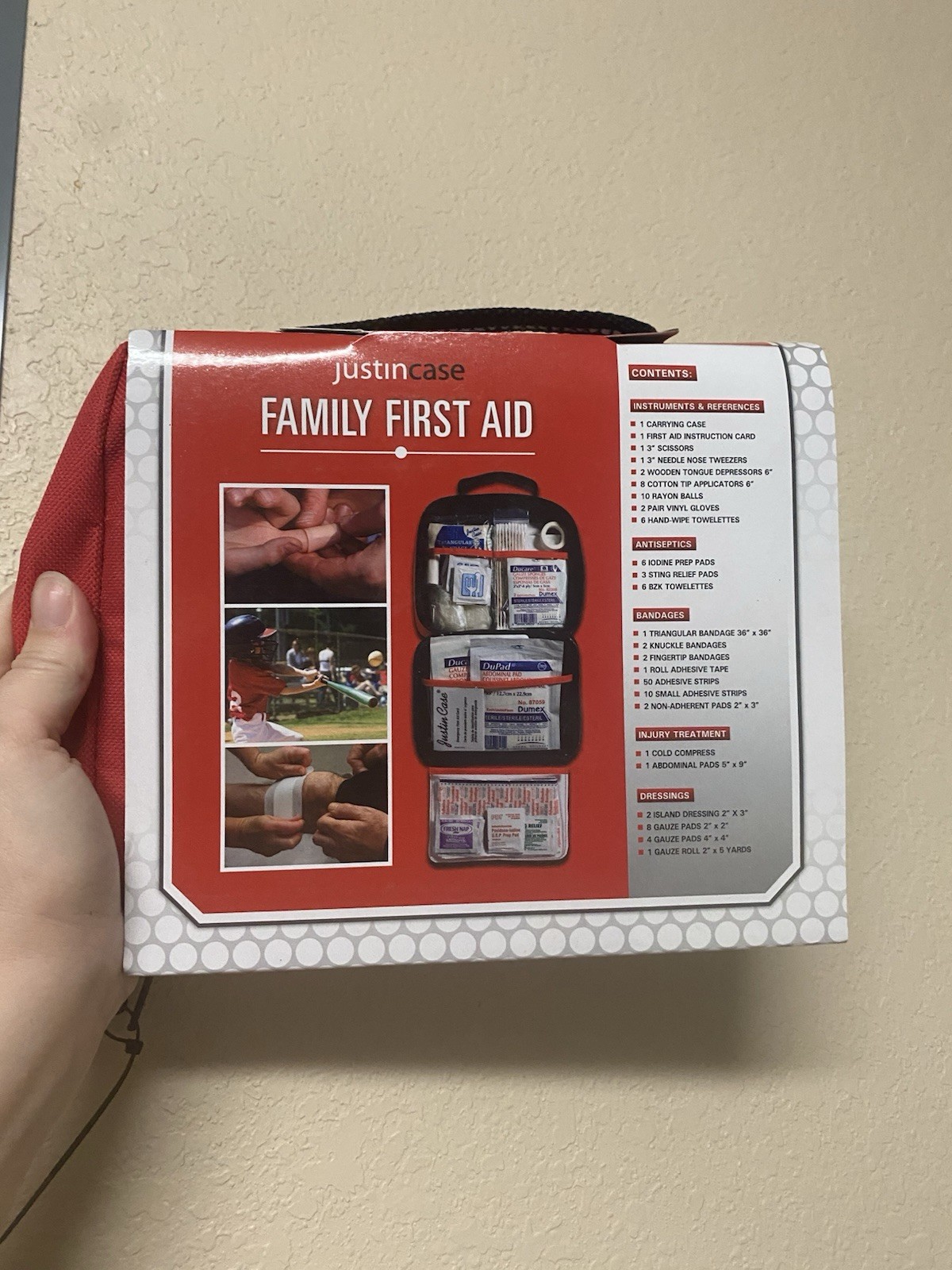 JustInCase Family First Aid Kit For Home Auto Travel 125+ Items Sealed Emergency
