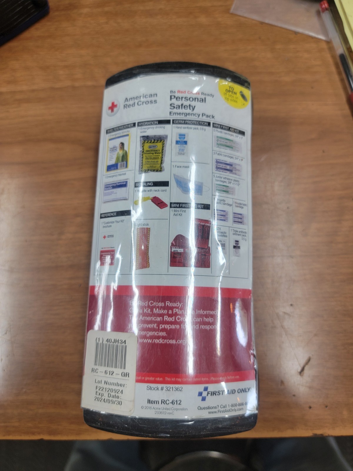 American Red Cross Deluxe Personal Safety Emergency Pack-INCLUDES Mask!