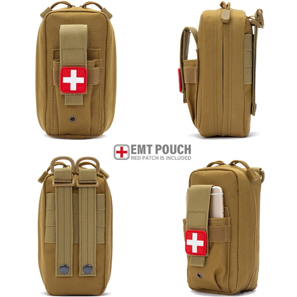 Khaki Tactical MOLLE Medical EDC Pouch Outdoor EMT First Aid Kit Pouches Hunting