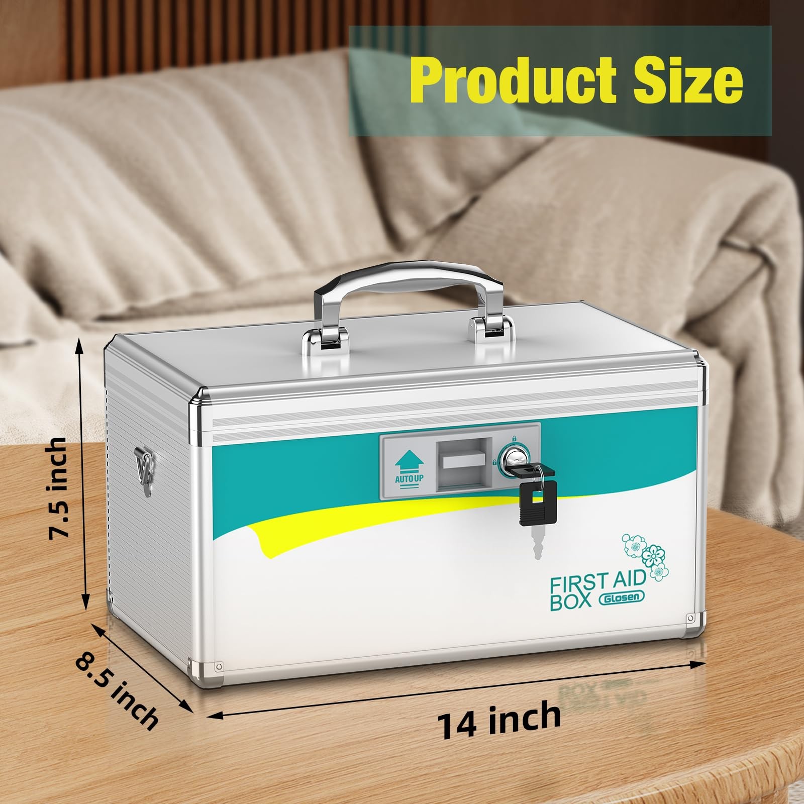 Medicine Lock ,locking medicine , Lock Boxes【Large 14×8.5×7.5 Inches with rem…