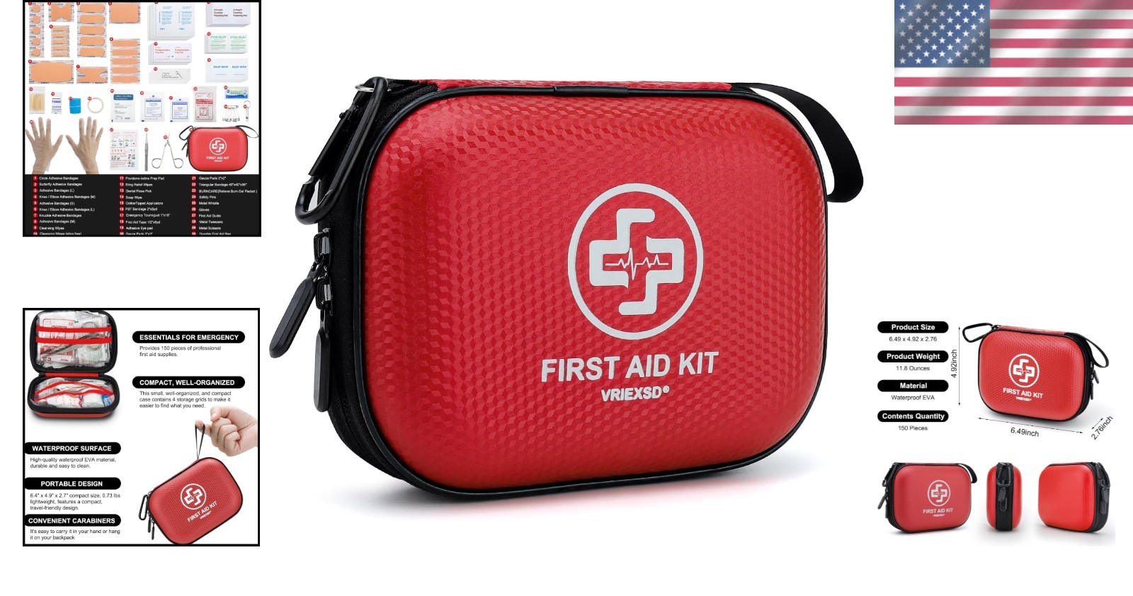 Compact 150-Piece First Aid Kit – Essential for Home, Travel, & Outdoor Safety