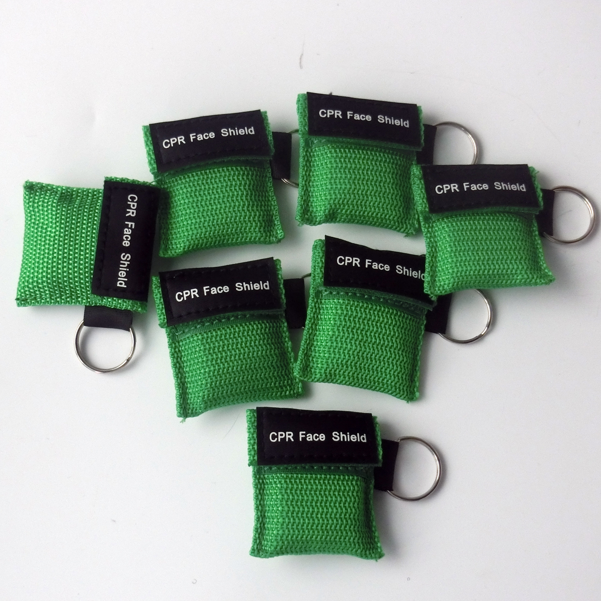 100pcs/pack 2 COLORS CPR MASK KEYCHAIN POUCH CPR FACE SHIELD Key Chain Kits Bags