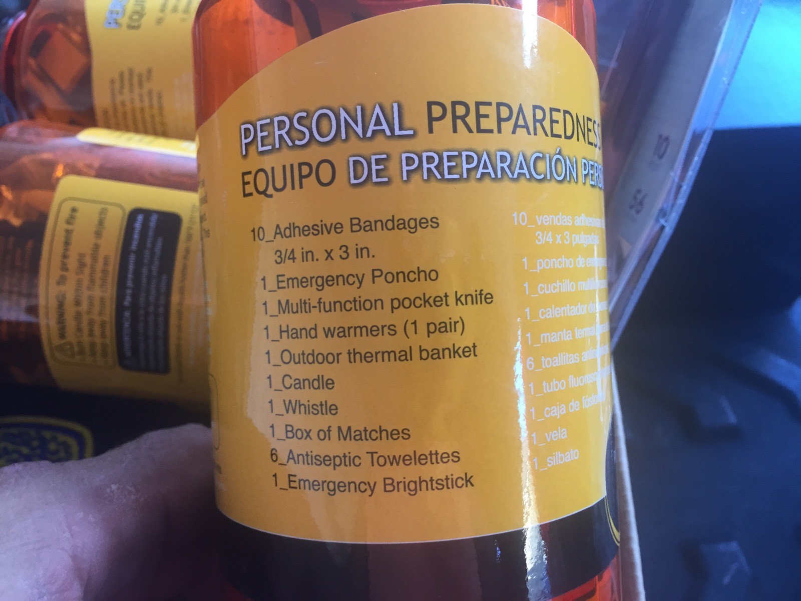 Personal Safety Emergency Pack Preparedness Kit Lot Of 4