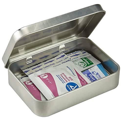 Compact First Aid Kit Mini Tin Box 2 Sets Small Storage Container for Emergency