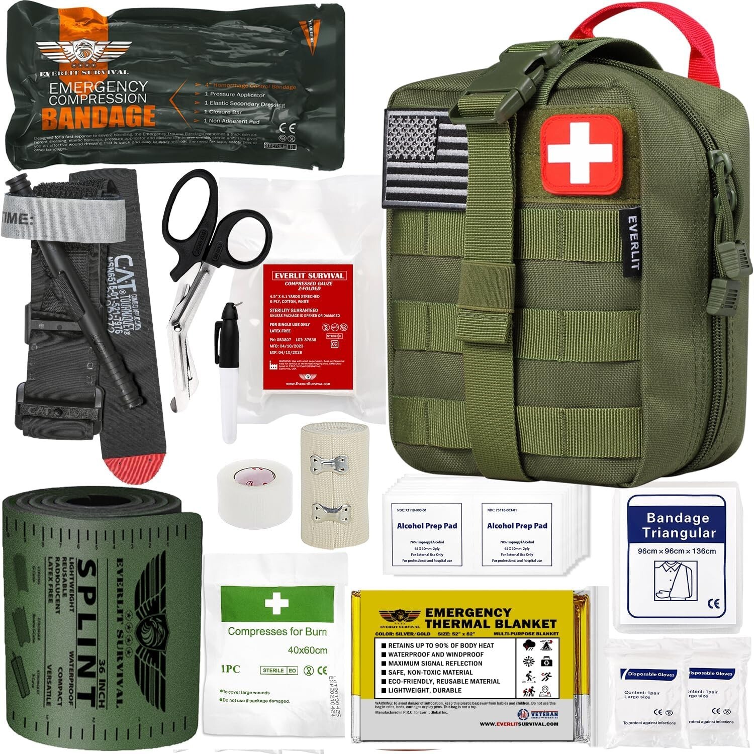 Emergency Trauma Kit Nylon 36" Tourniquet Splint First Aid for Bleeding