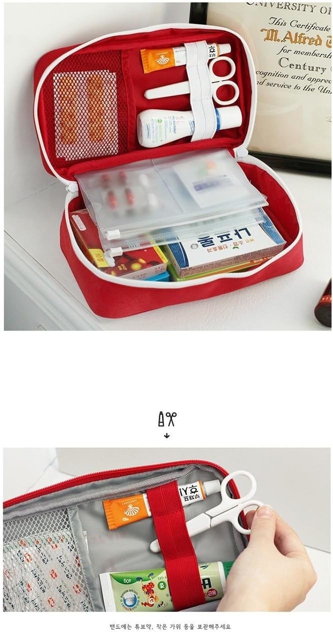 Compact Gray First Aid Kit Bag – Durable Medical Storage for Travel & Hiking