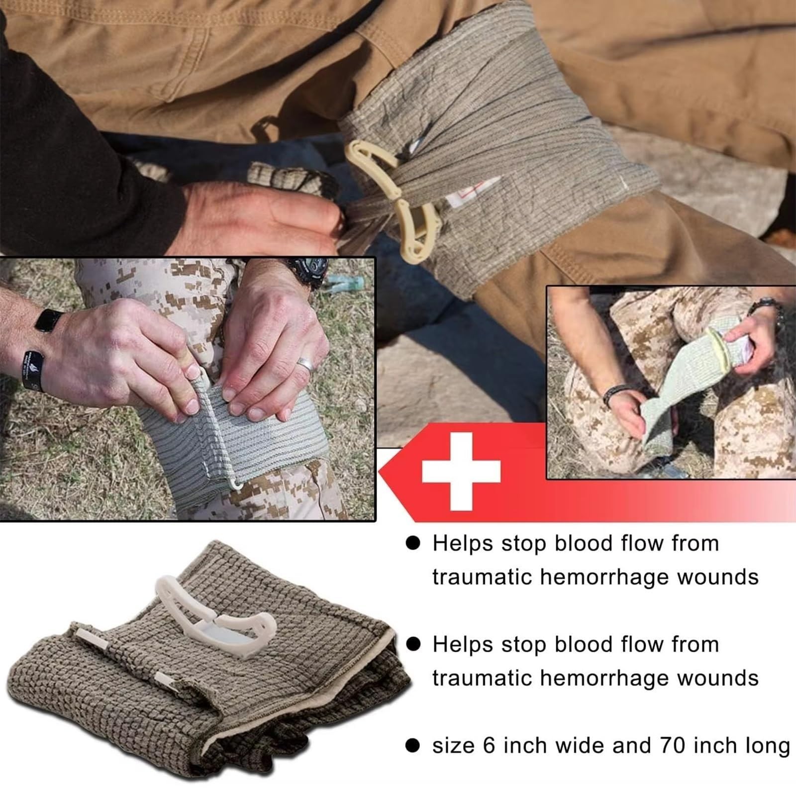 IFAK Trauma Kit with Compression Strap, 6-Inch Bandage, Splint, Outdoor First…