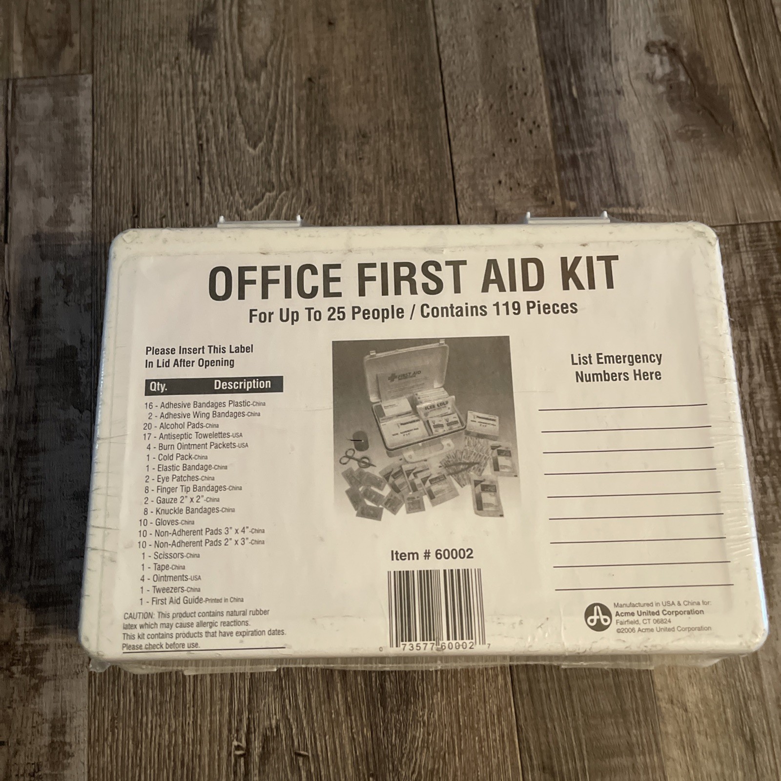 Acme United Plastic Case Office First Aid Kit (119 Piece/KT) New NOS