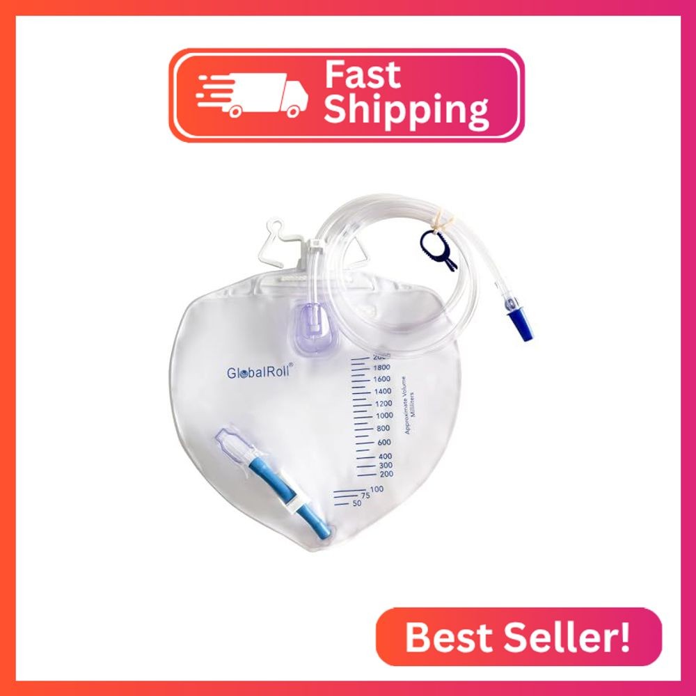 GlobalRoll Urinary Drainage Bag with Anti-Reflux Chamber, Bedside Drainage Bag 2