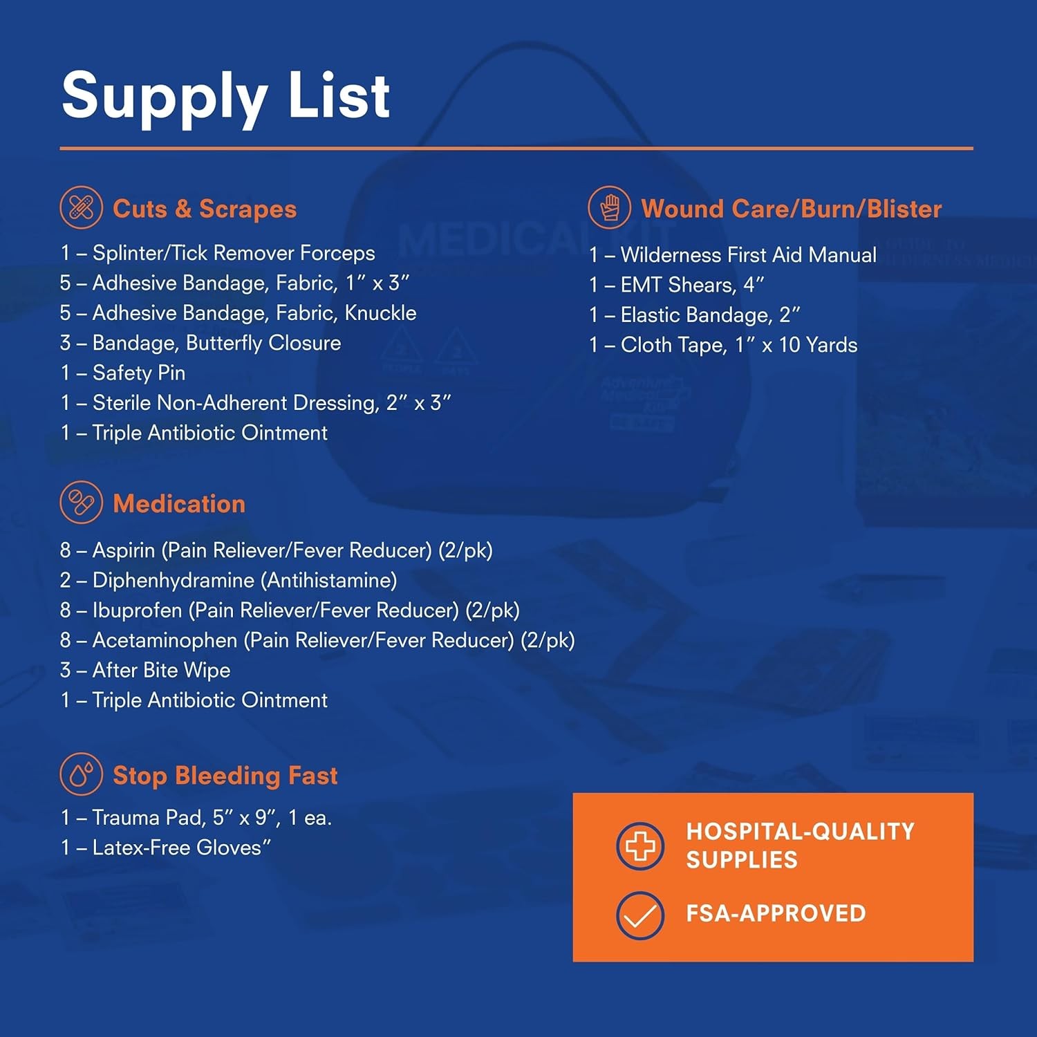 Emergency First Aid Kits for 2 Hikers Mountain Emergency  With Medical Guide