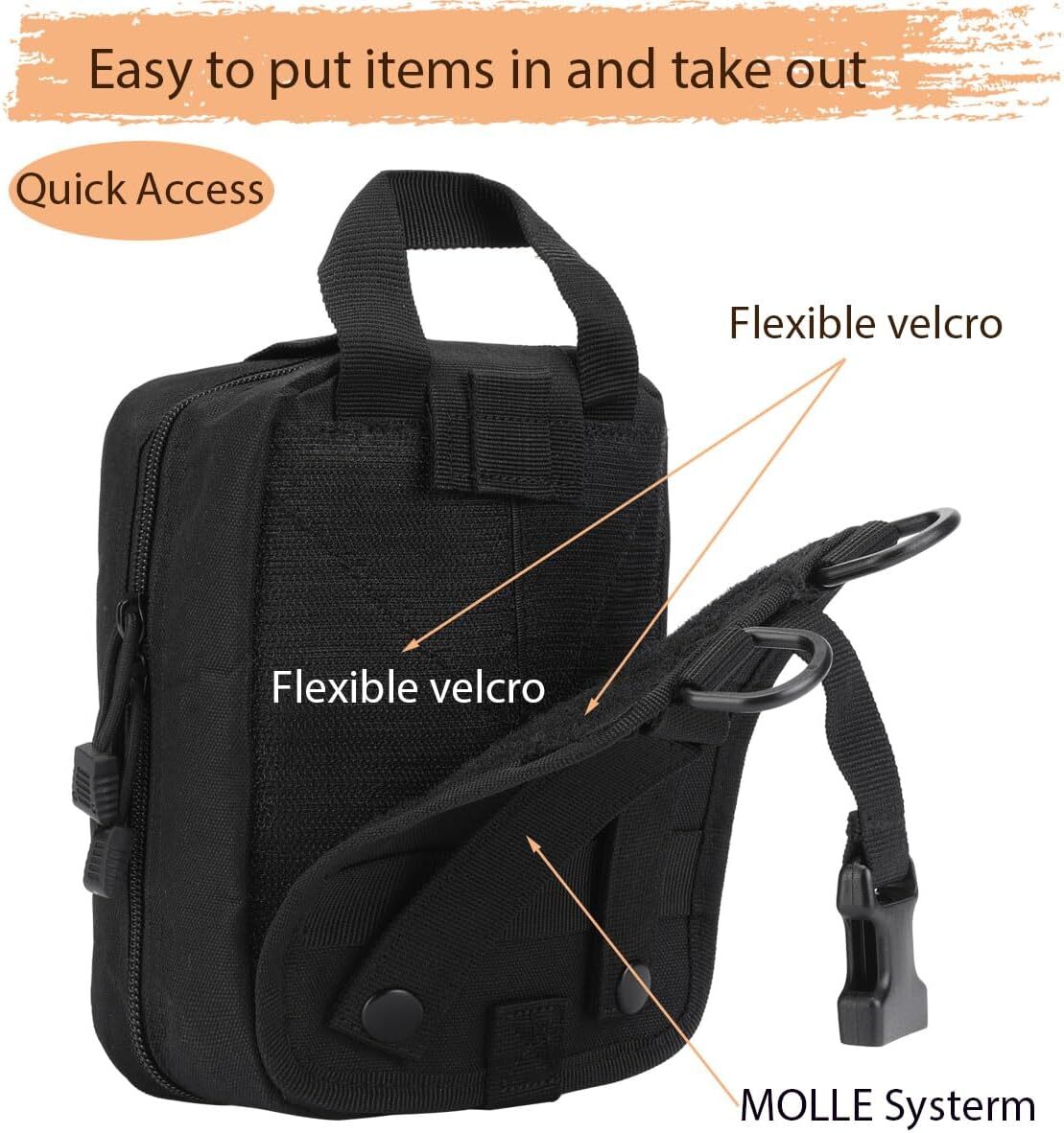 Tactical EMT Pouch IFAK Tear-Away First Aid Kit Bag Small Molle Medical Pouch