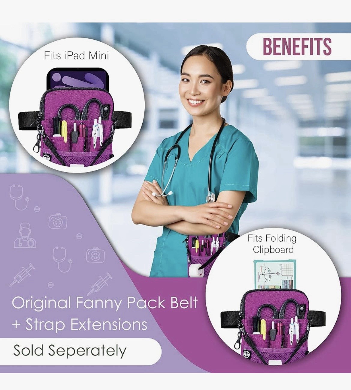 NWT First Lifesaver 4-in-1 Nurse Fanny Pack with Medical Gear Pockets