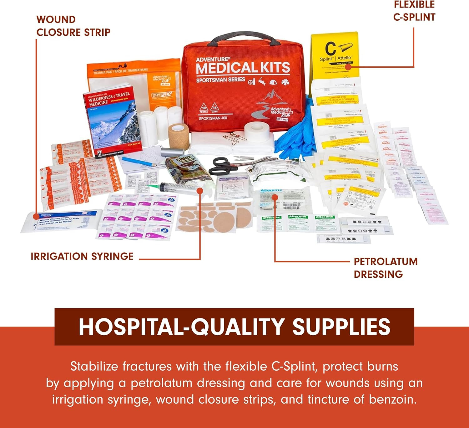 Sportsman Series Medical Kit – 400 – First Aid Kit for Camping, Hiking, Hunting