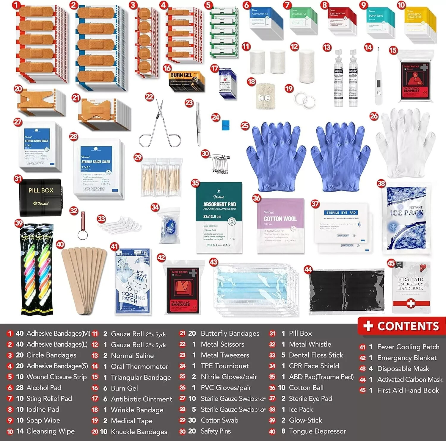 365 Piece First Aid Kit, Well-Organized Durable Hard Case, Wall-Mountable NEW