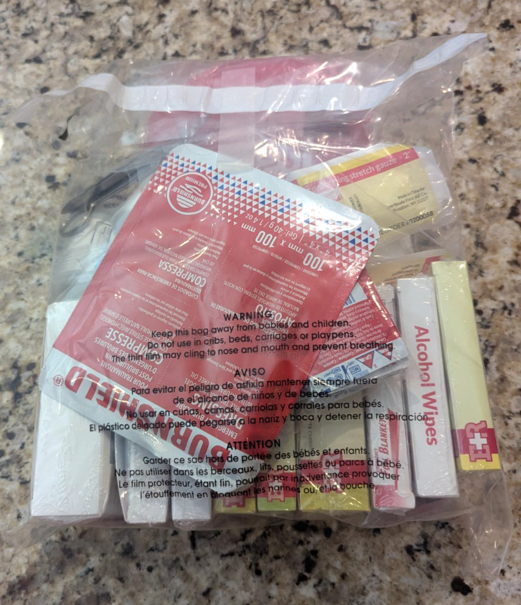 EverReady 21 Piece First Aid Kit Refill Set Gauze Bandages CPR Respirator Mask