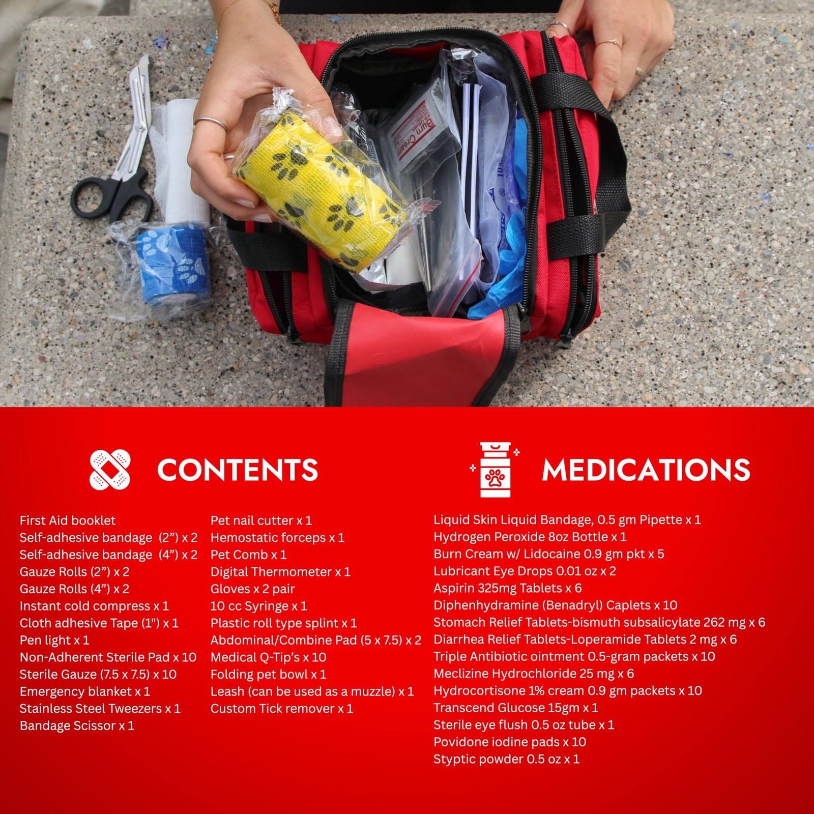 Cat & Dog First Aid Kit – Dog Emergency Kit, Health Supplies & Wound Care -wi…