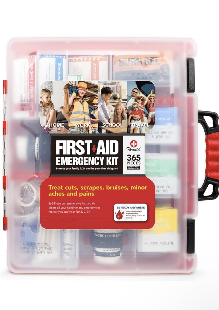 365 Piece First Aid Kit, Multi Compartment Durable Hard Case
