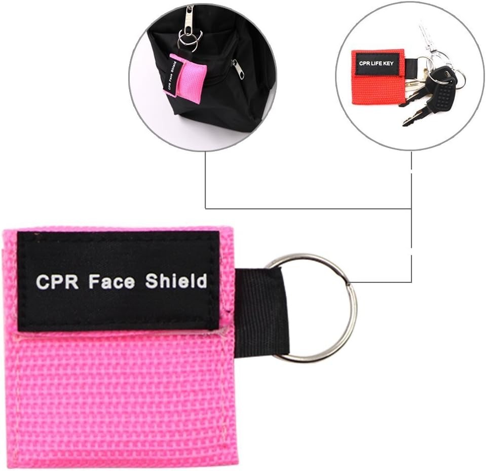 Pack of 5pcs CPR Face Shield Mask Keychain Ring First Aid Kit CPR Face Shields f