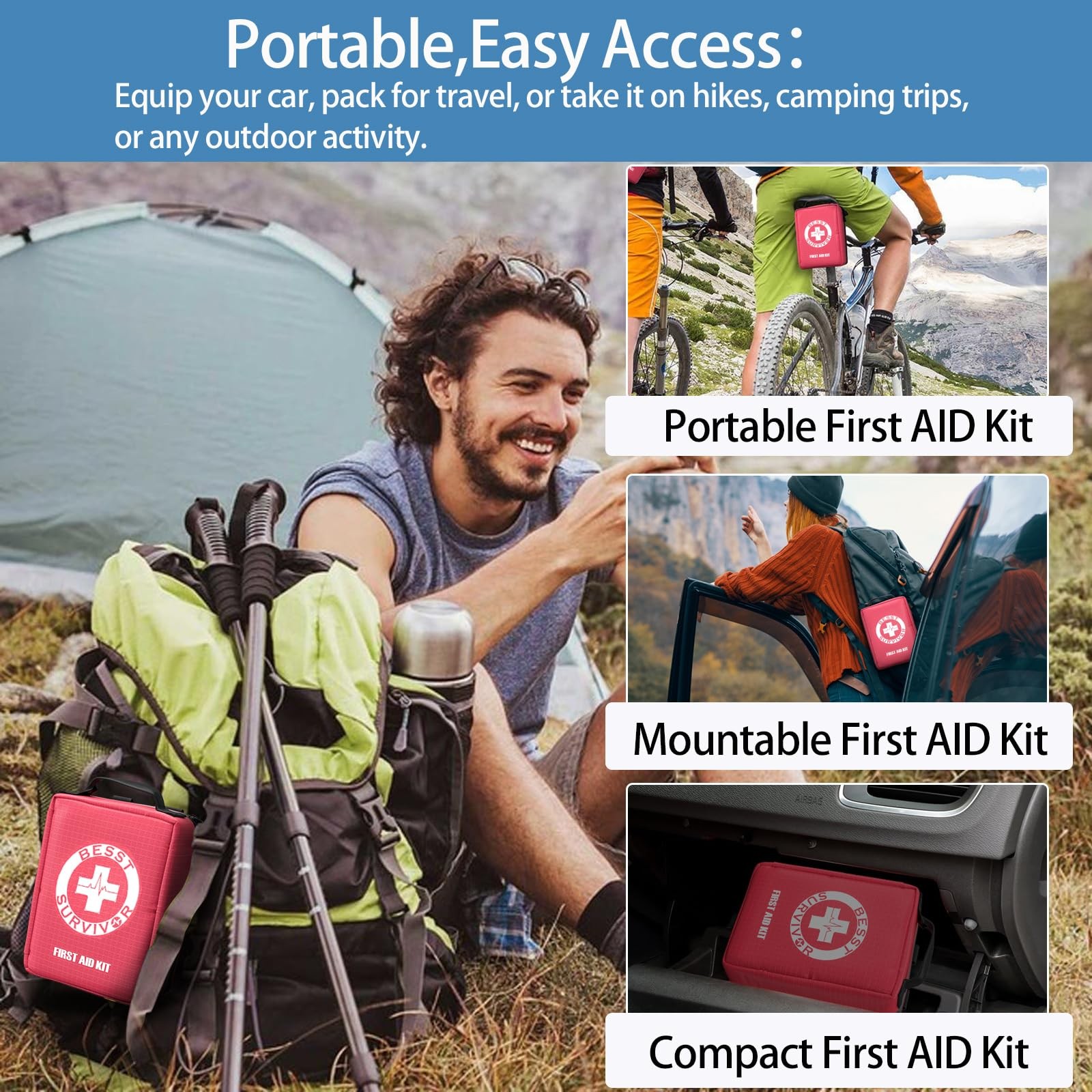 Premium First Aid Kit – Waterproof Molle Medical Bag with Color-Coded Compart…