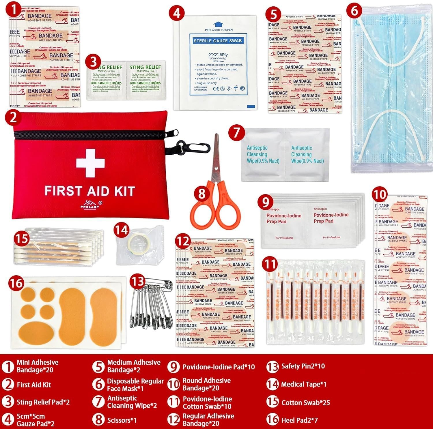 Compact 152-Piece Travel Size First Aid Kit – Perfect for Home, Office & Outings