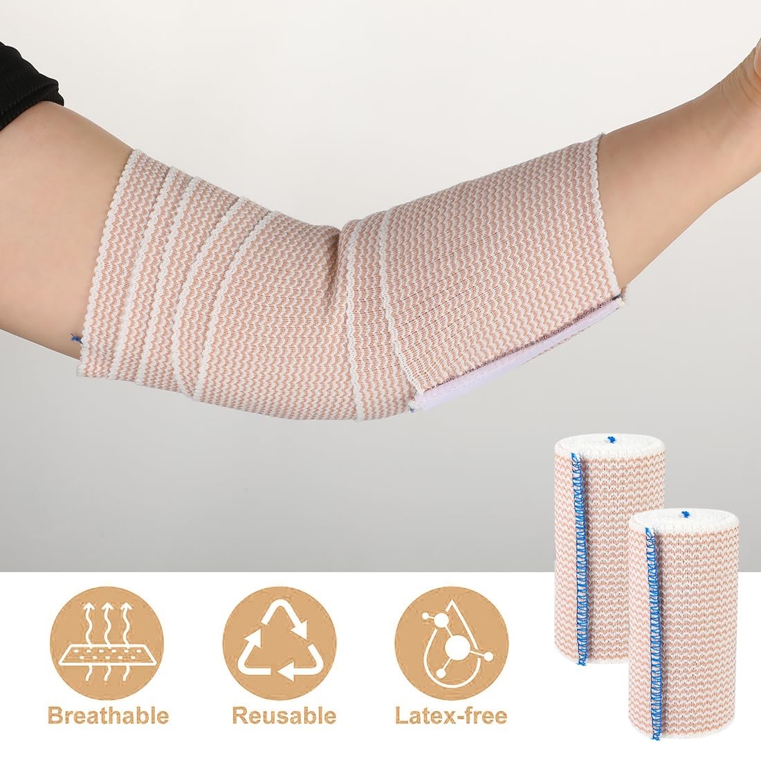 6 Pack Premium Elastic Bandage Wrap 4 Inch Compression Blue