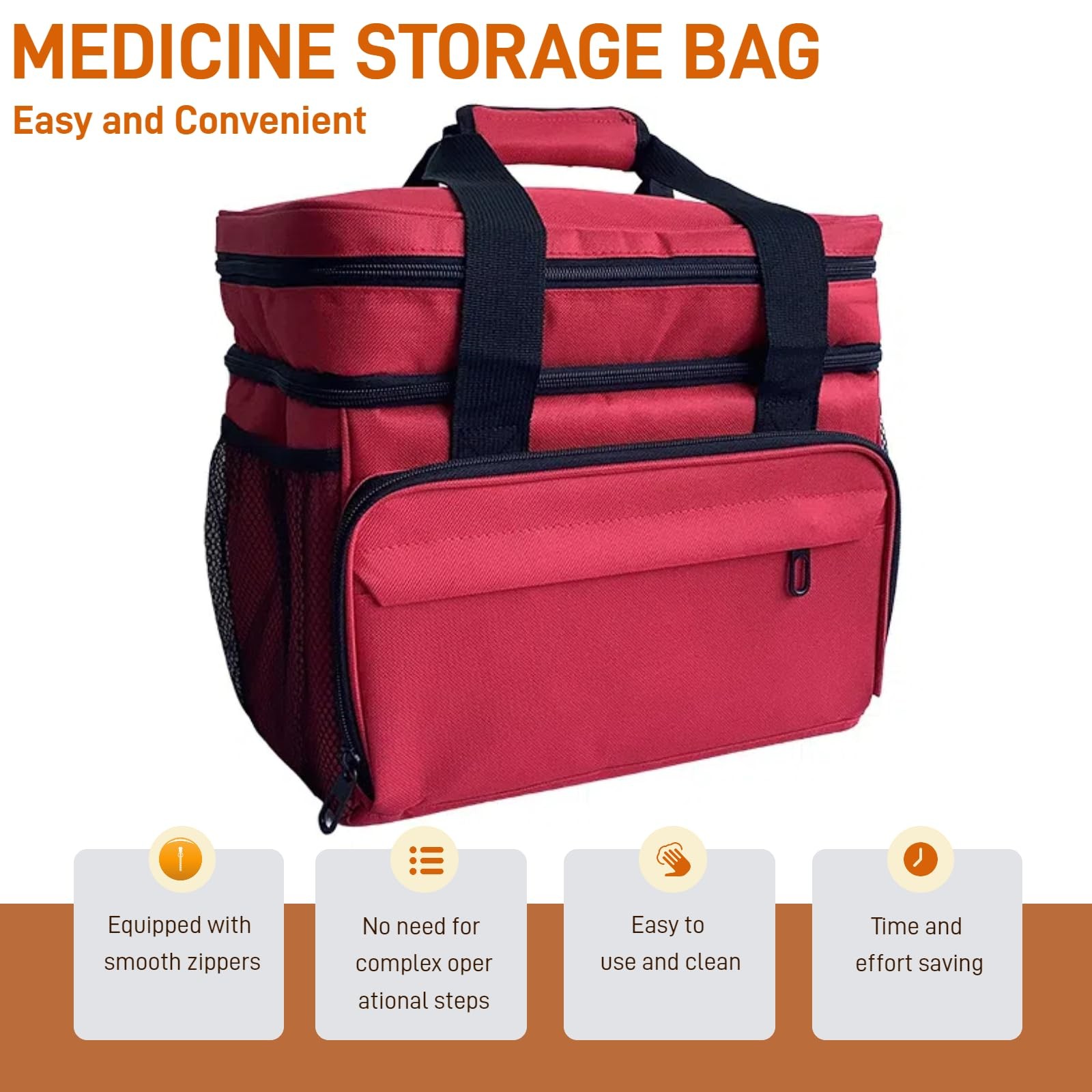 First Aid Bag Medicine Organizer Travel Bag, Large, Empty and Portable Travel…