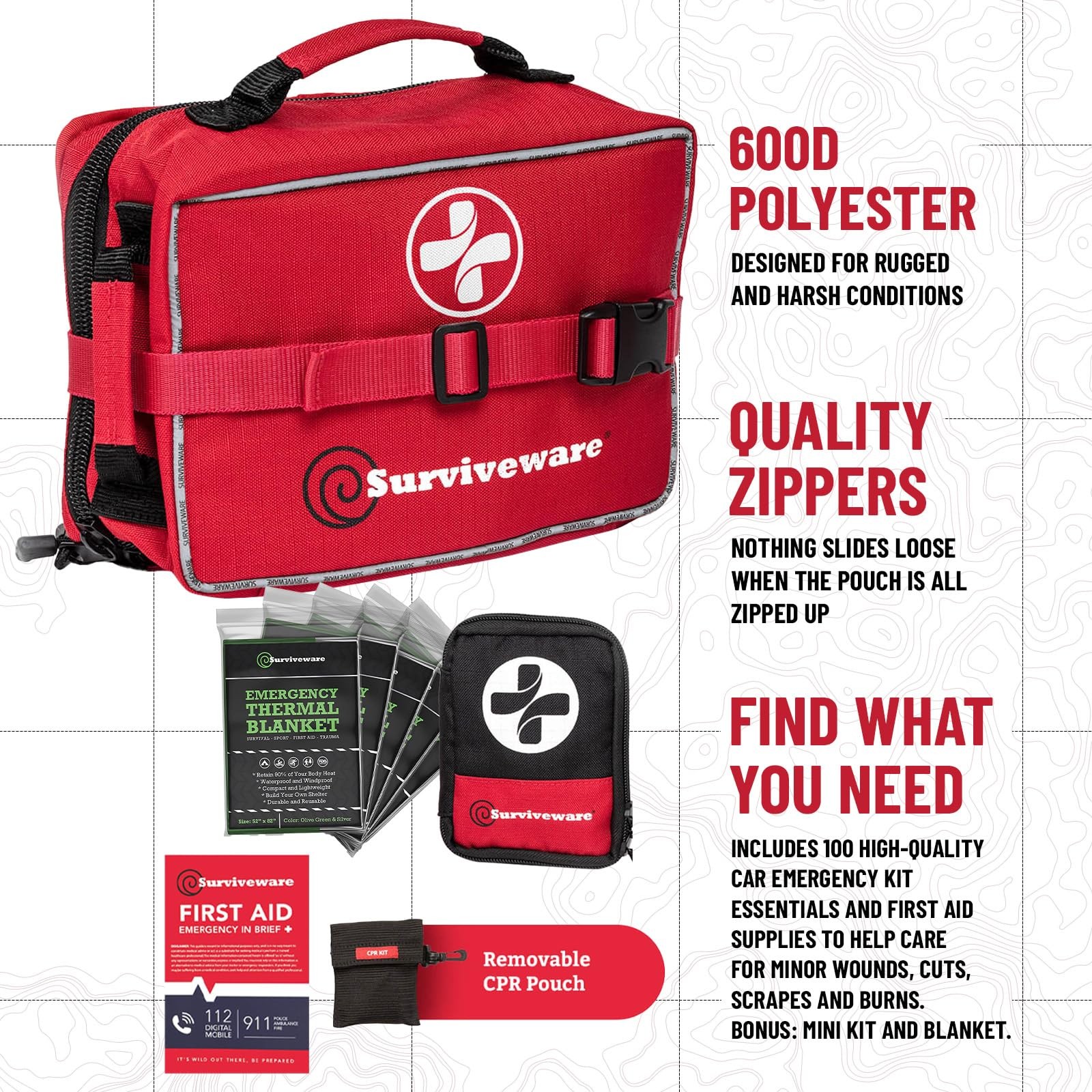 238 Pcs Comprehensive Premium Survival First Aid Kit – Kit for Travel Camping…