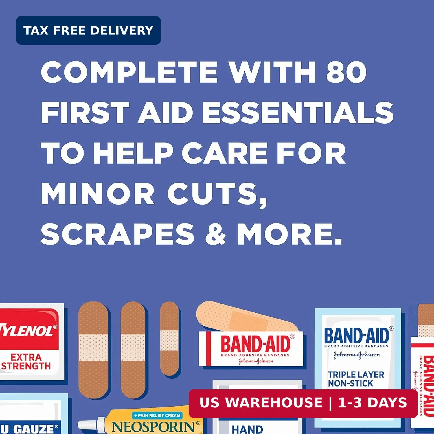 BAND-AID Brand Travel Ready Portable Emergency First Aid Kit for Minor Wound Car