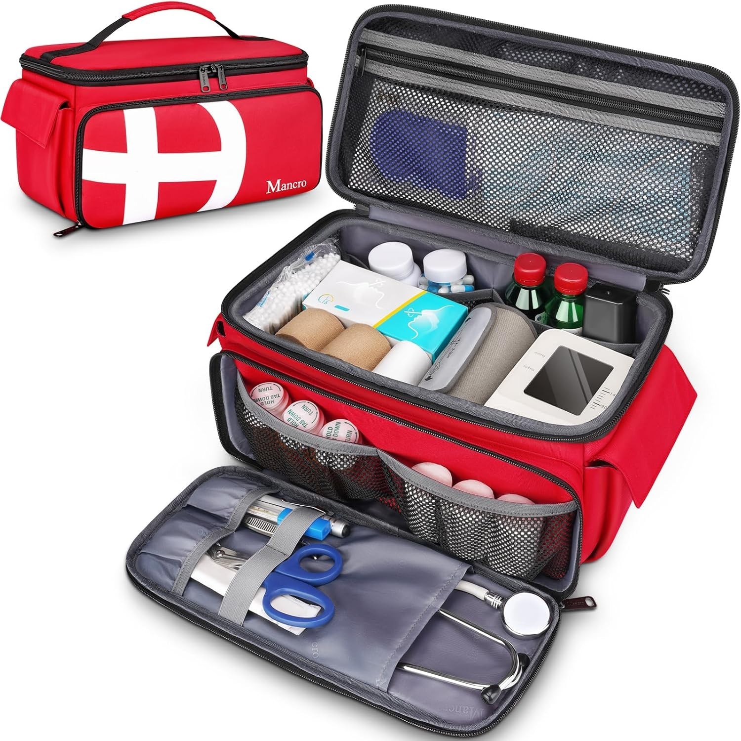 Medical Bag for Nurses & EMT – Multi-Pocket First Aid Travel Organizer – Empty