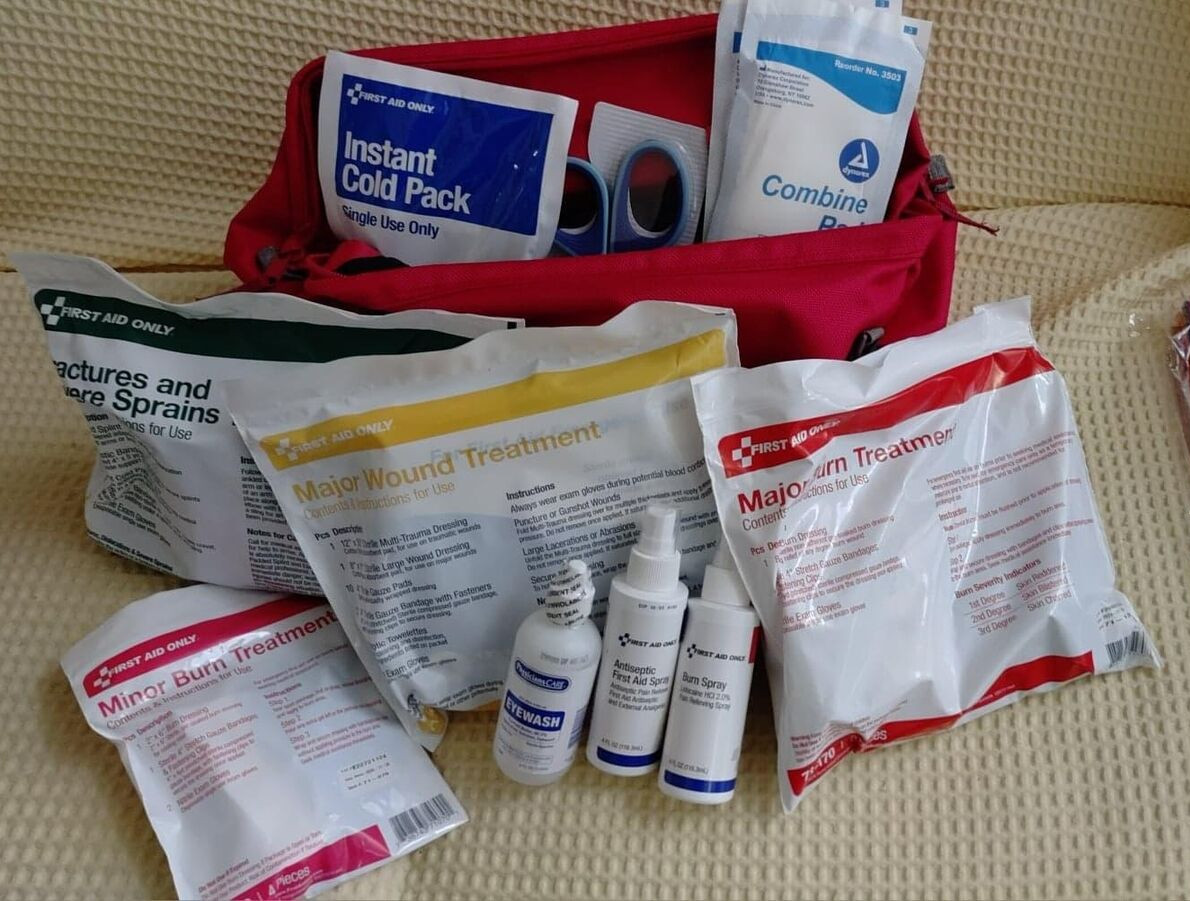 All-Terrain First Aid Kit in Ballistic Red Nylon Bag First Aid Only 132 Piece