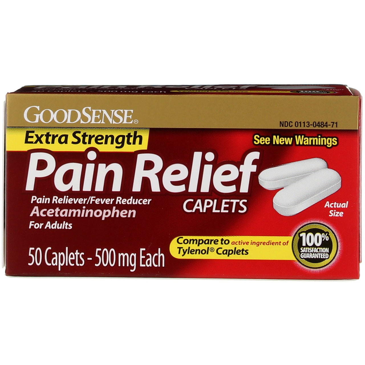 4 Pack GoodSense Acetaminophen Extra Strength Pain Reliever Caplets, 500 mg, …