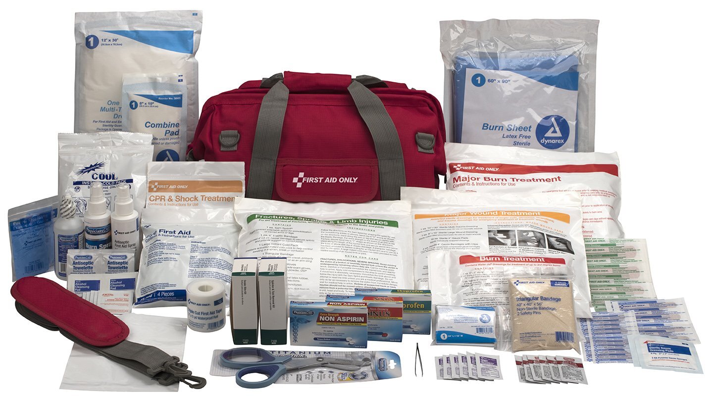 All-Terrain First Aid Kit in Ballistic Red Nylon Bag First Aid Only 132 Piece