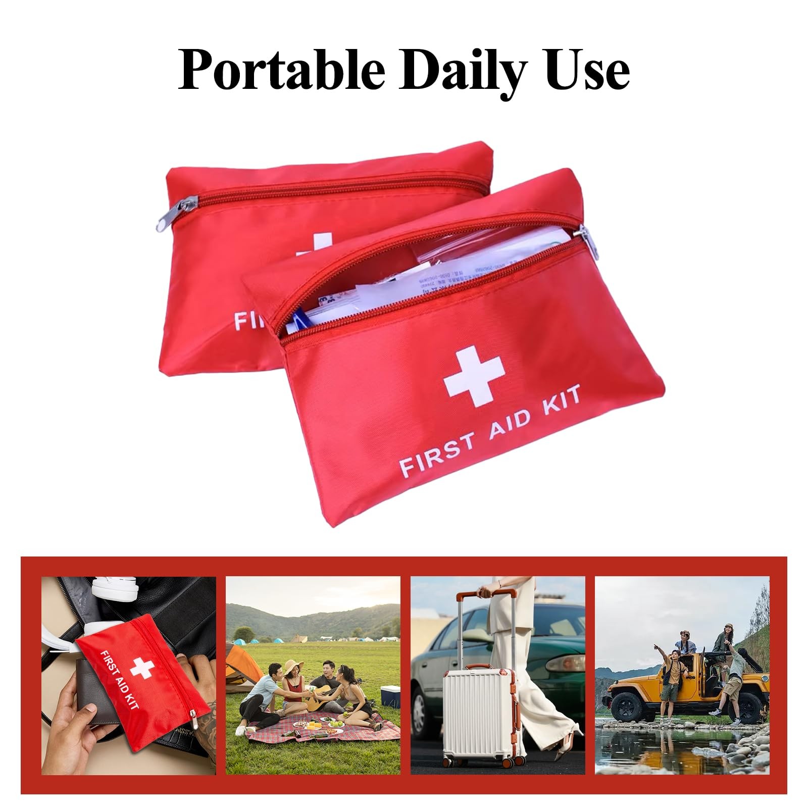 First Aid Bag Empty,Mini First Aid Pouch Empty,Mini First Aid Kit Bulk,Zipper…