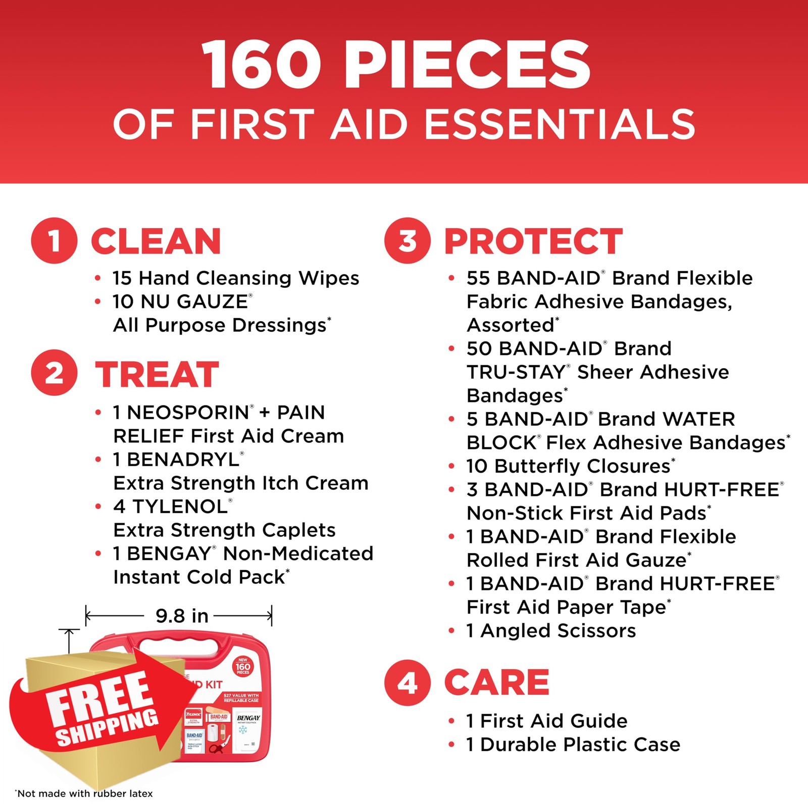 BAND-AID Brand All-Purpose Portable Compact First Aid Kit for Minor Cuts, Scr…