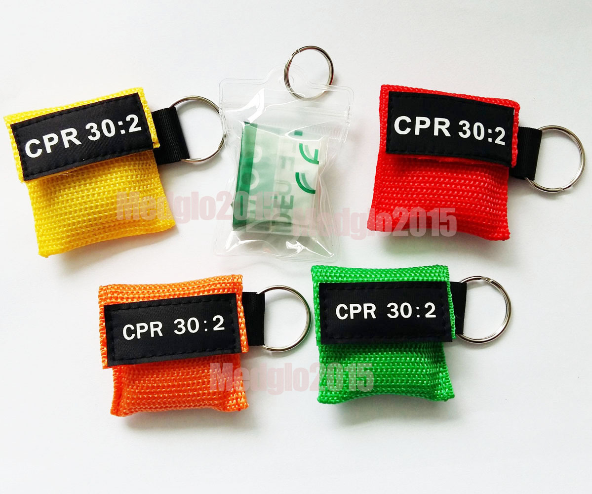 CPR MASK WITH KEYCHAIN CPR FACE SHIELD AED FIRST AID TRANSPARENT CPR 30:2 PVC