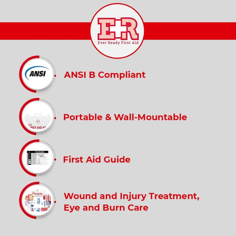 50 Person Ever Ready First Aid Class B ANSI Compliant First Aid Kit in Metal