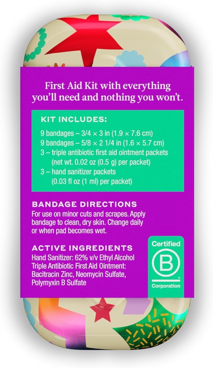 On The Go First Aid Kit – Flexible Bandages, Ointment & Hand Sanitizer, 2 Pack