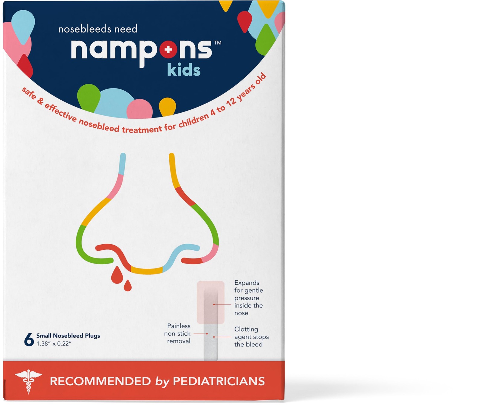Nampons Kids Nosebleed Stoppers 6 Easy to Use Nose Bleed Stopper Plugs Kit f…
