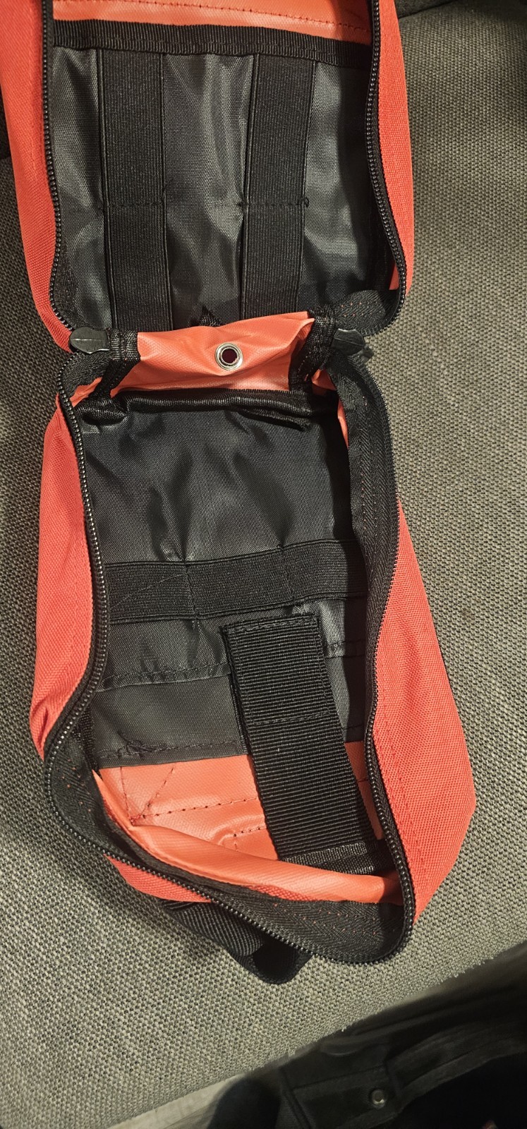 Red/Black Portable MOLLE First Aid Bag Pouch w/ Cross Patch