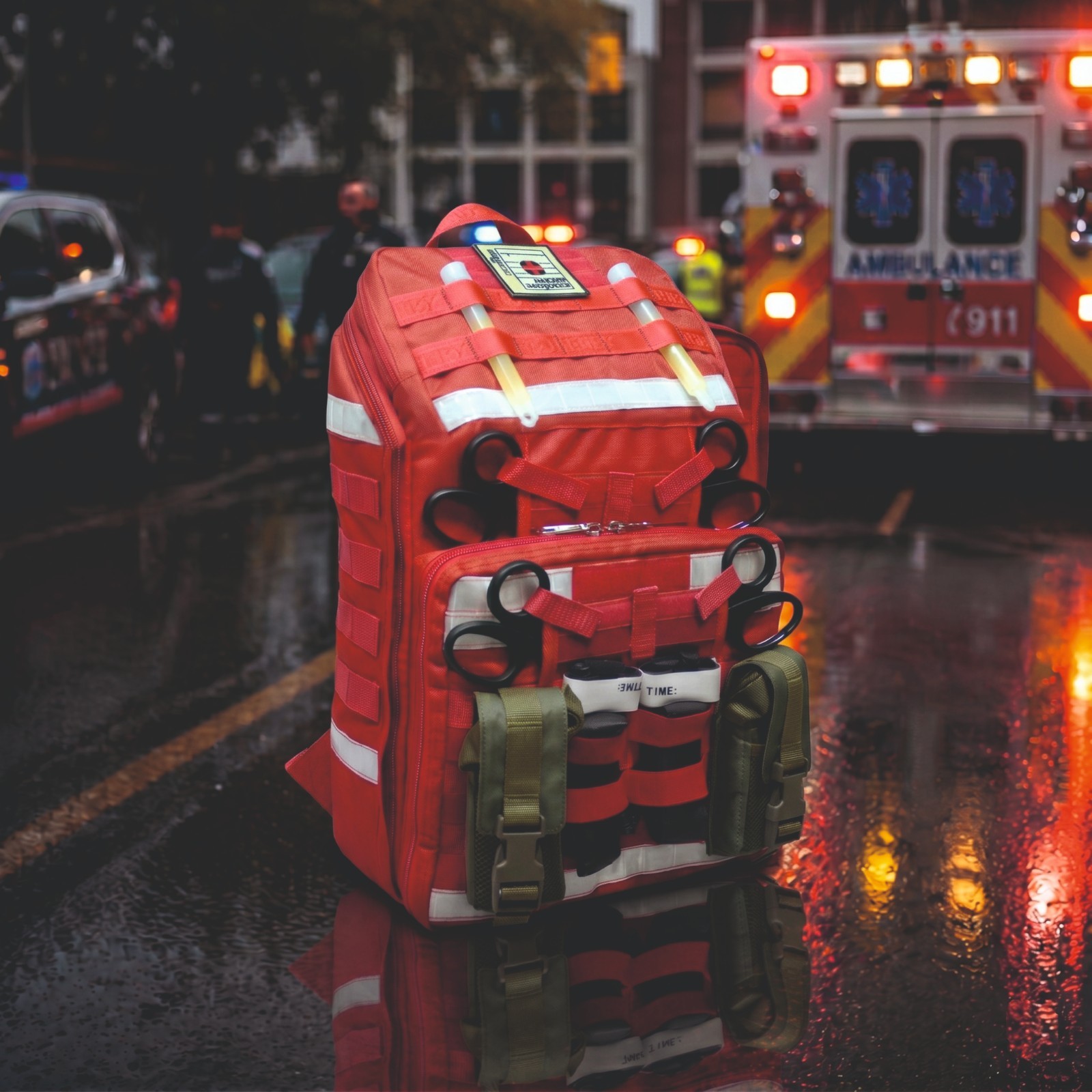Rescue Backpack Compartments Paramedic Emergency Responder First Aid Rescue Team