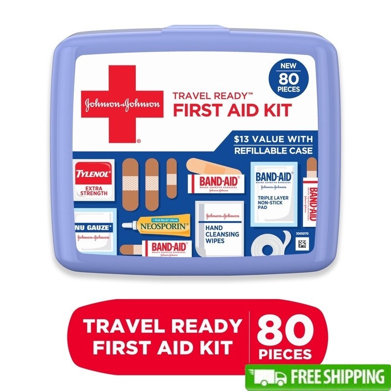 Travel Ready Portable Emergency First Aid Kit 80 Piece Wound Care Supplies New