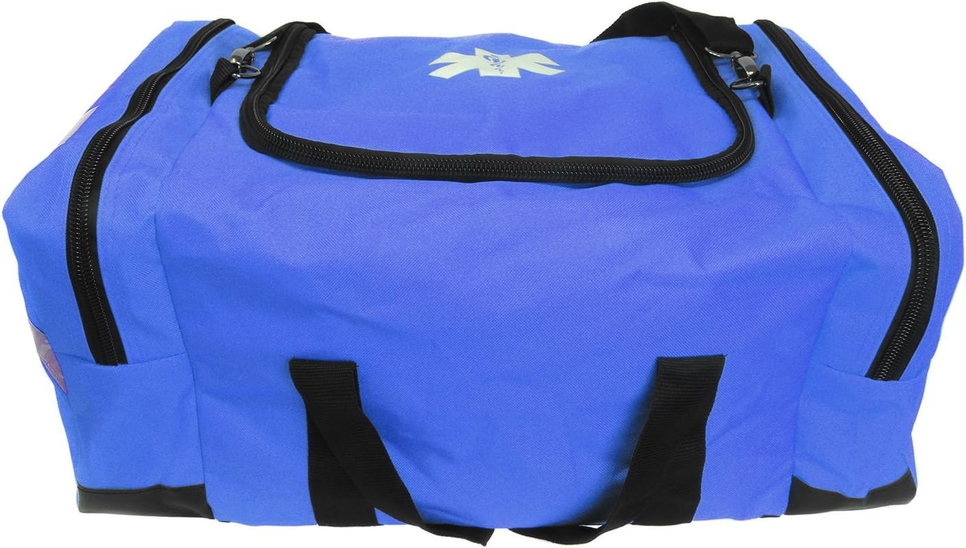 Durable Navy Blue First Responder Trauma Bag with Three Zippered Compartments