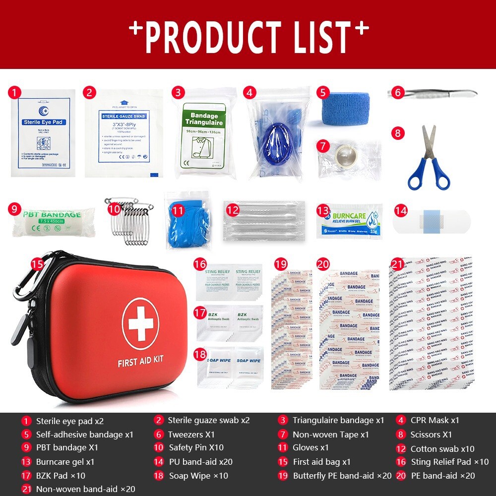 First Aid Kit Medical Car Travel Emergency Medicine Auto Home Outdoor Survival