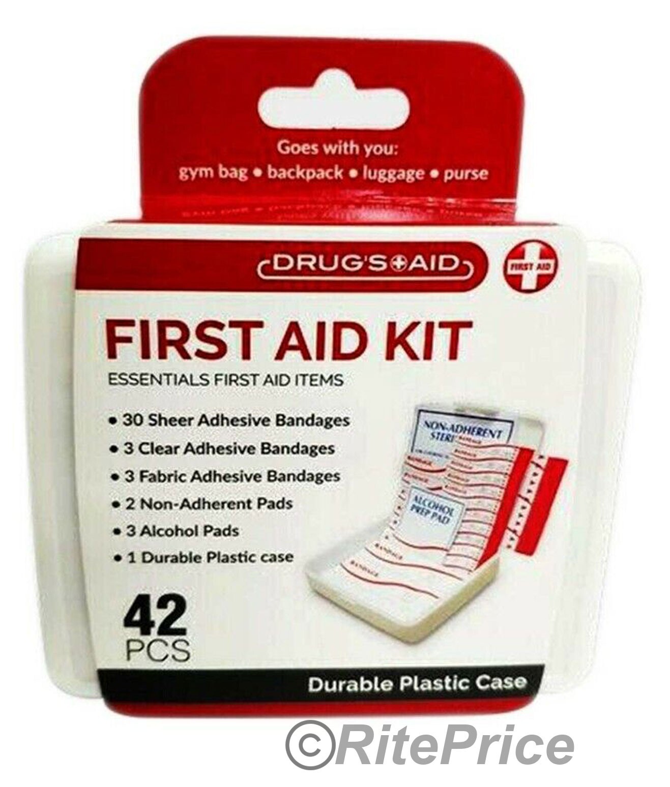 84 PC Essential First Aid Kit Emergency Bag Home Car Office Travel Size (2 Pack)