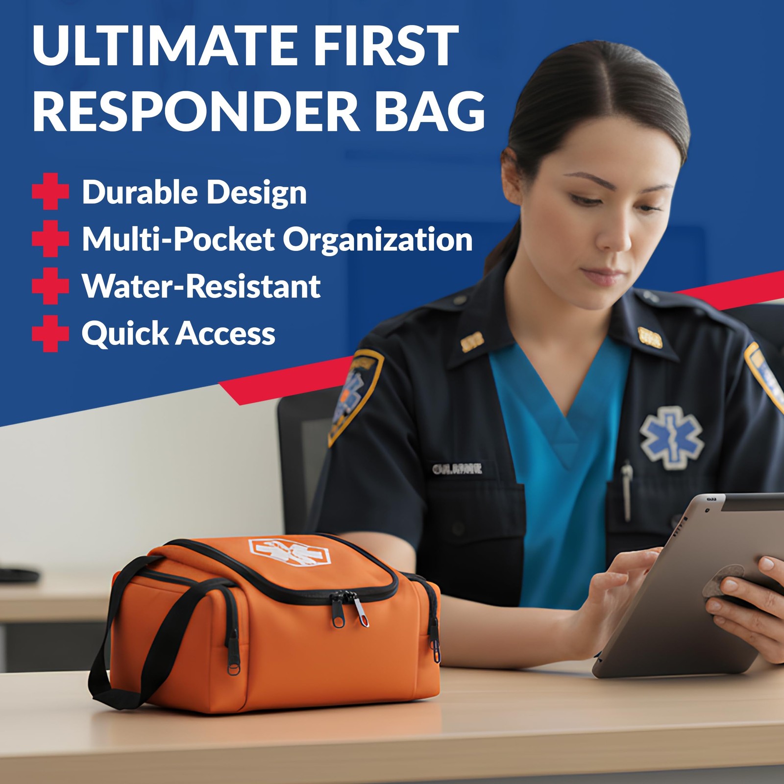 Dixigear Empty First Responder II Bag 10.5" x 5" x 8" – Orange
