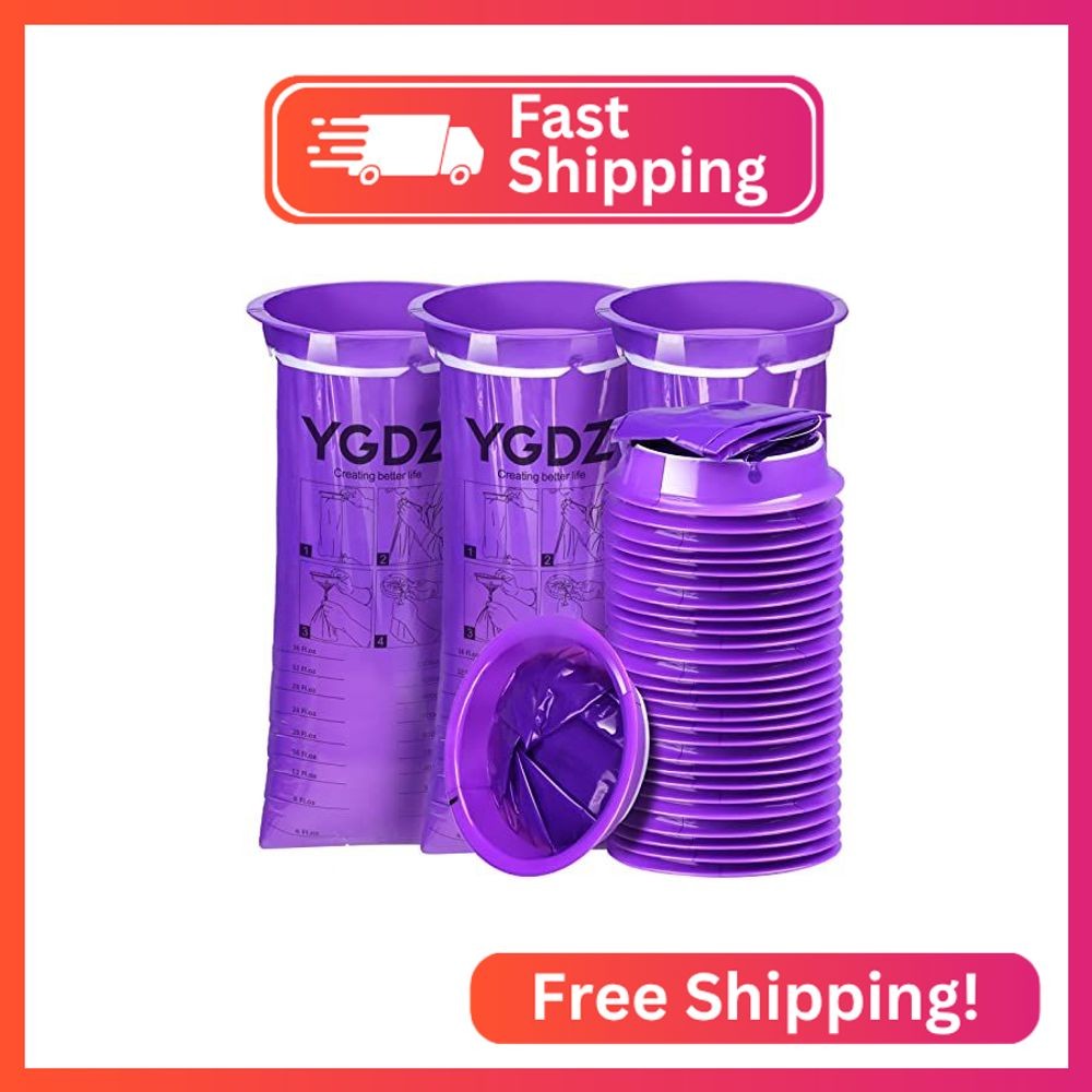 YGDZ 30 Pack Purple Disposable Emesis Bags for Travel, Motion Sickness, Aircraft