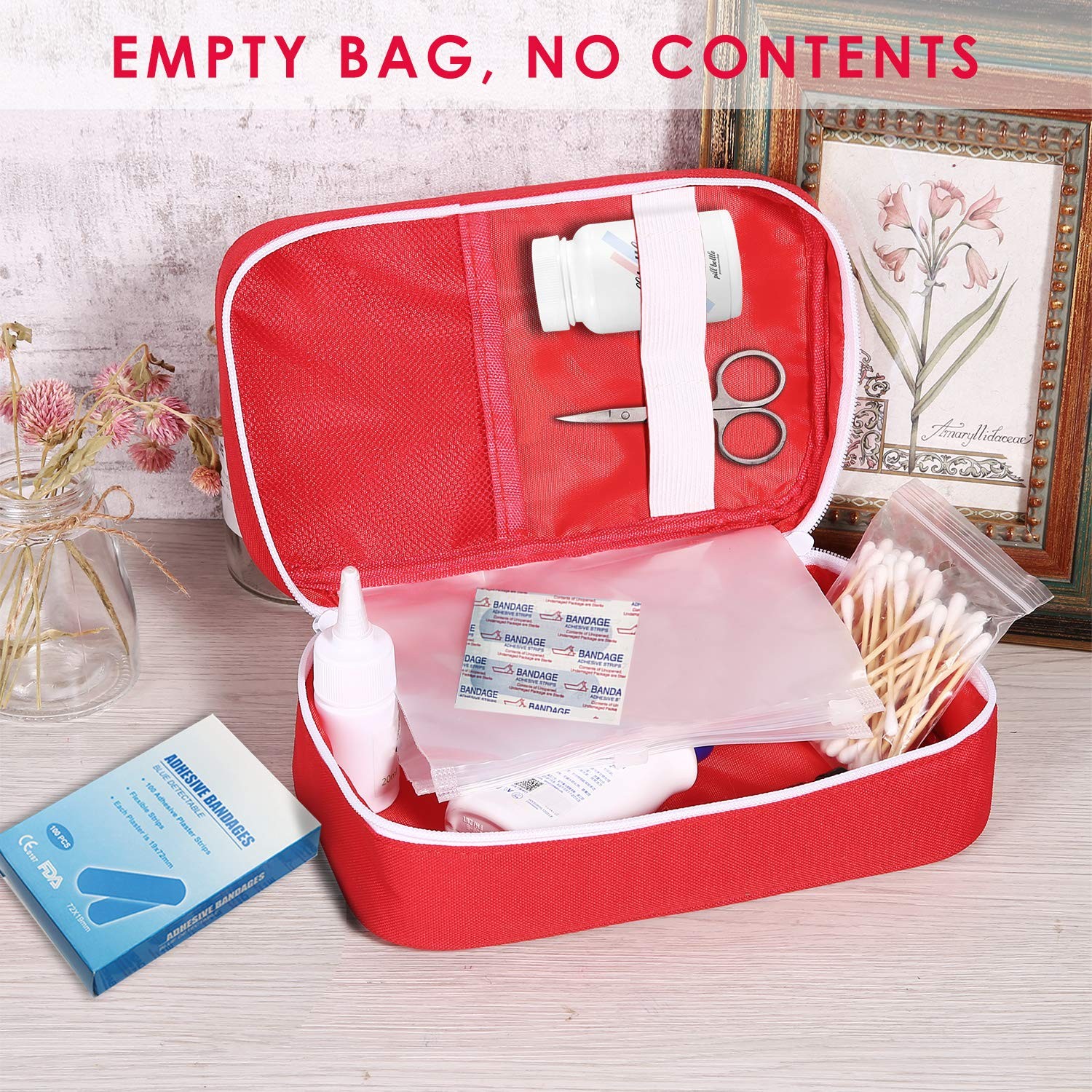 First Aid Bags Empty, Portable Travel Medicine Bag for Camping Hiking Vehicle…